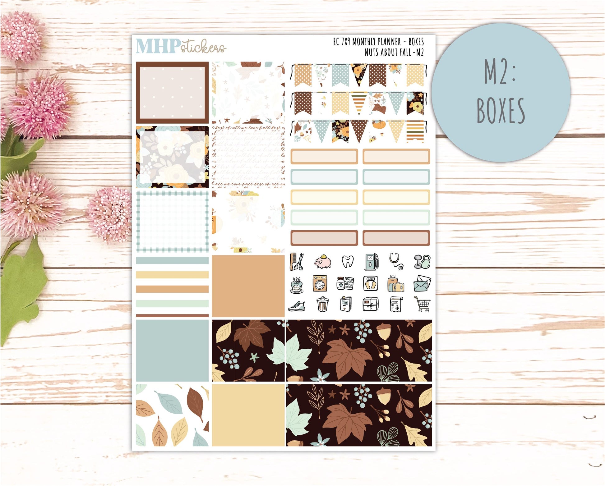 NOVEMBER Monthly Kit for 7x9 Erin Condren Planners. 2026 Collection "Nuts About Fall" || ECM