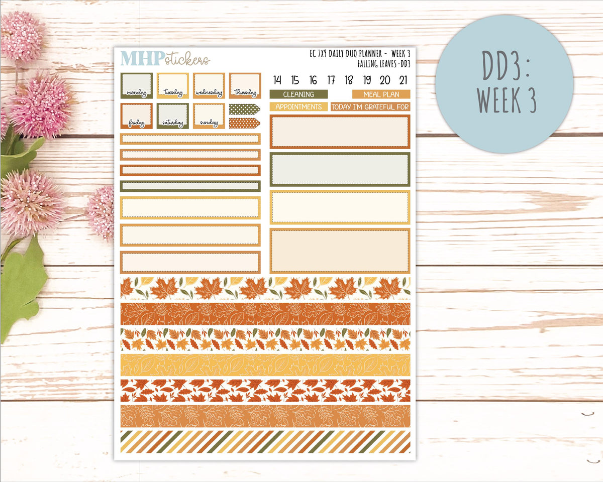 NOVEMBER Daily Duo Sticker Kit for 7x9 Erin Condren Planners. 2026 Collection "Falling Leaves" || ECDD