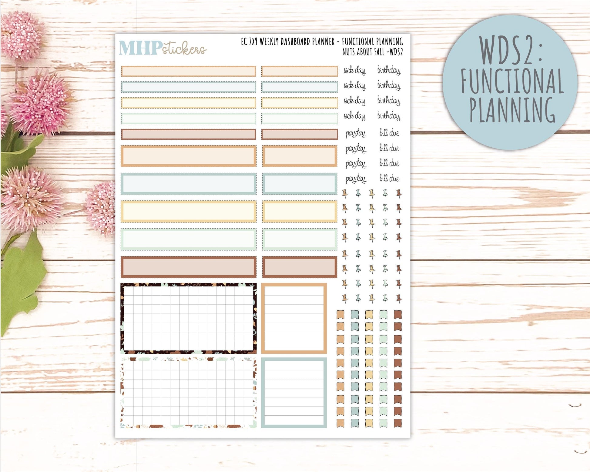 NOVEMBER Daily Duo Sticker Kit for 7x9 Erin Condren Planners. 2026 Collection "Nuts About Fall" || ECDD