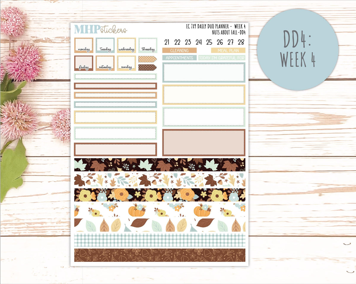 NOVEMBER Daily Duo Sticker Kit for 7x9 Erin Condren Planners. 2026 Collection "Nuts About Fall" || ECDD