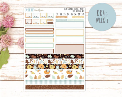 NOVEMBER Daily Duo Sticker Kit for 7x9 Erin Condren Planners. 2026 Collection "Nuts About Fall" || ECDD