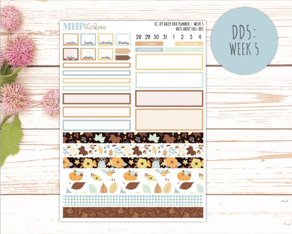 NOVEMBER Daily Duo Sticker Kit for 7x9 Erin Condren Planners. 2026 Collection "Nuts About Fall" || ECDD