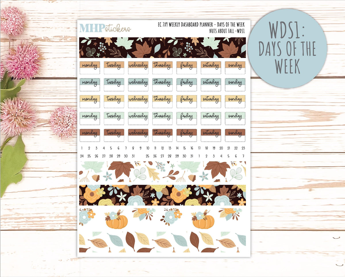 NOVEMBER Weekly Dashboard Kit for 7x9 Erin Condren Planners. 2026 Collection "Nuts About Fall" || ECWDS