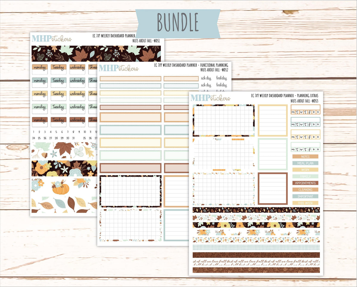 NOVEMBER Weekly Dashboard Kit for 7x9 Erin Condren Planners. 2026 Collection "Nuts About Fall" || ECWDS