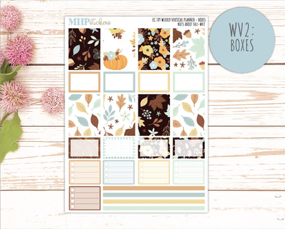 NOVEMBER Weekly Vertical Kits for 7x9 Erin Condren Planners. 2026 Collection "Nuts About Fall" || ECWV
