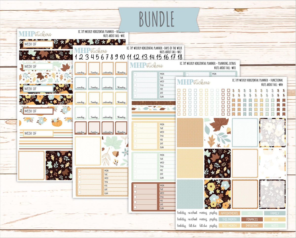 NOVEMBER Weekly Horizontal Planning Kit for 7x9 Erin Condren Planners. 2026 Collection "Nuts About Fall" || ECWH