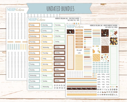 NOVEMBER 2026 Stickers for Hobonichi Techo Original. A6 Planners "Nuts About Fall" || HO