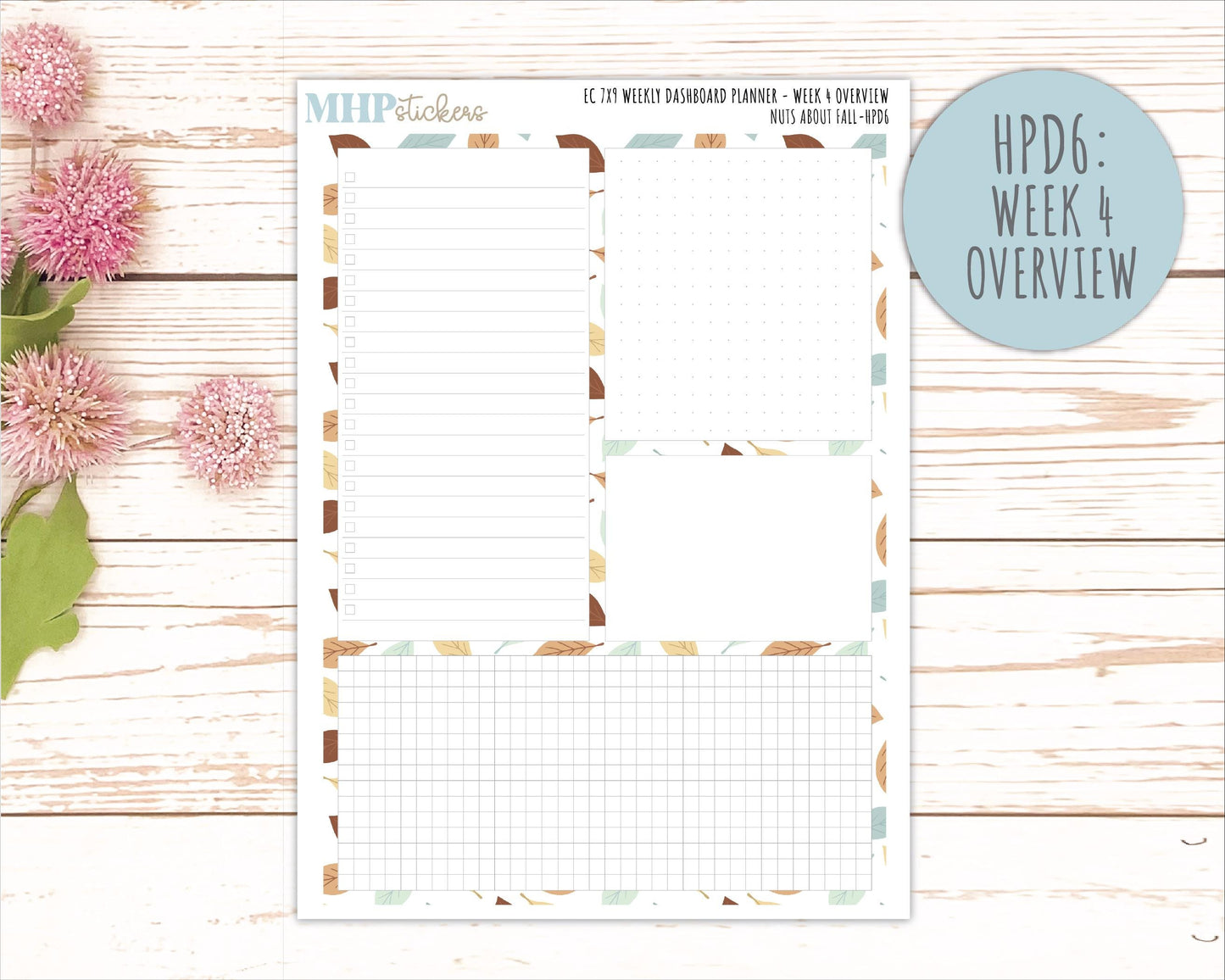 NOVEMBER Stickers for Happy Planner Classic Dashboard Layout. 2026 Collection. "Nuts About Fall || HPD