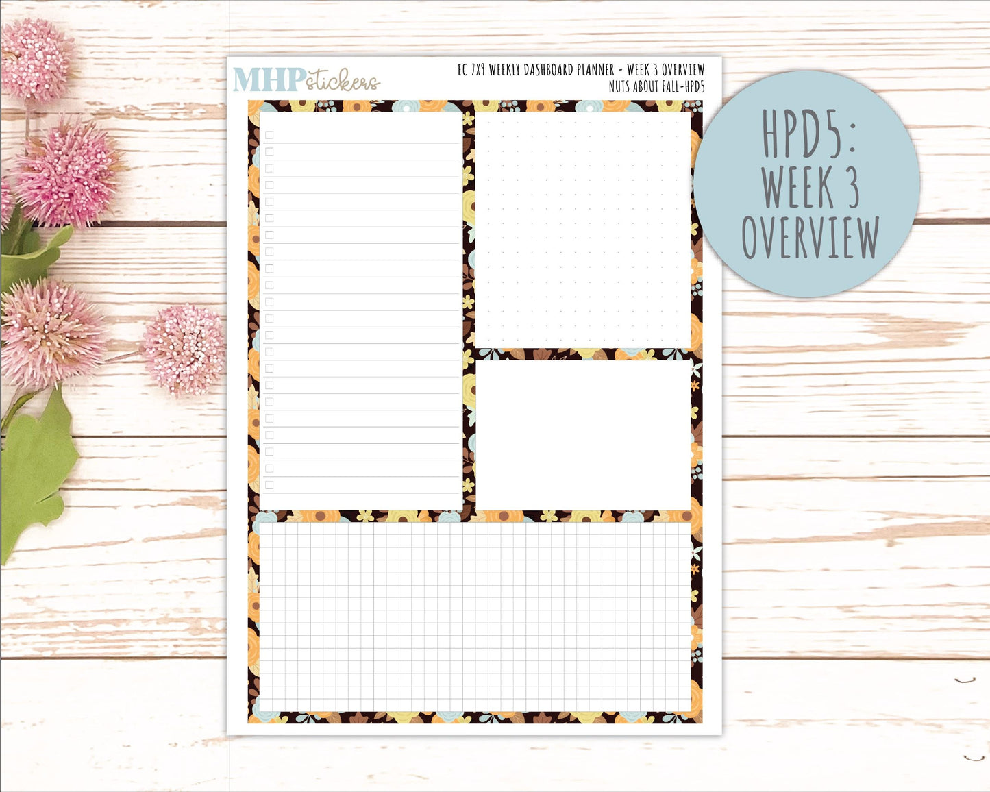 NOVEMBER Stickers for Happy Planner Classic Dashboard Layout. 2026 Collection. "Nuts About Fall || HPD