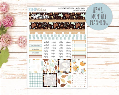 NOVEMBER Stickers for Happy Planner Classic Vertical Layout. 2026 Collection. "Nuts About Fall " || HPV