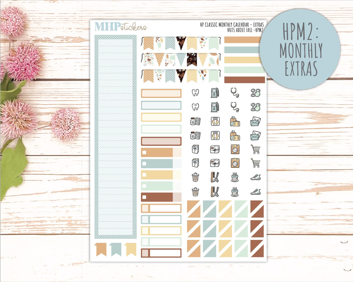 NOVEMBER Stickers for Happy Planner Classic Horizontal Layout. 2026 Collection. "Nuts About Fall" || HPH