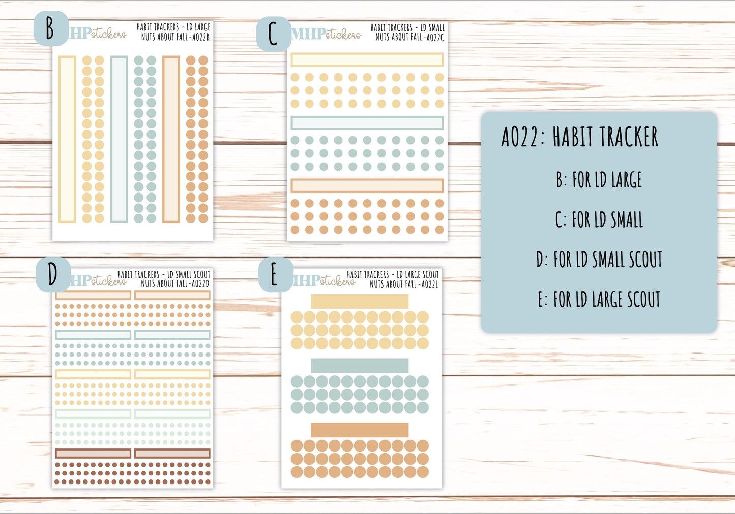 Basic Labels & Habit Trackers. Add-ons for Monthly Kits "Nuts About Fall" || AOBL