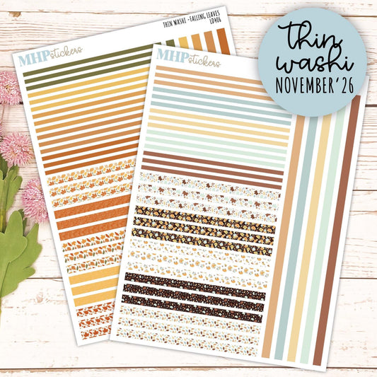 Thin Washi for Laurel Denise Planners. Planner Stickers OCTOBER '26 || LD406