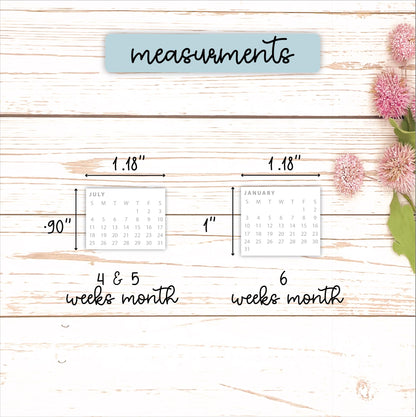 2027 Calendar Stickers for Small Laurel Denise Planners || H608