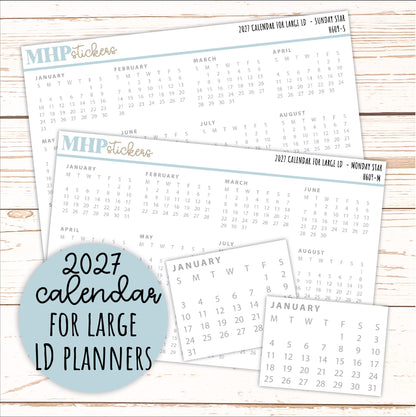 2027 Calendar Stickers for Large Laurel Denise Planners || H609
