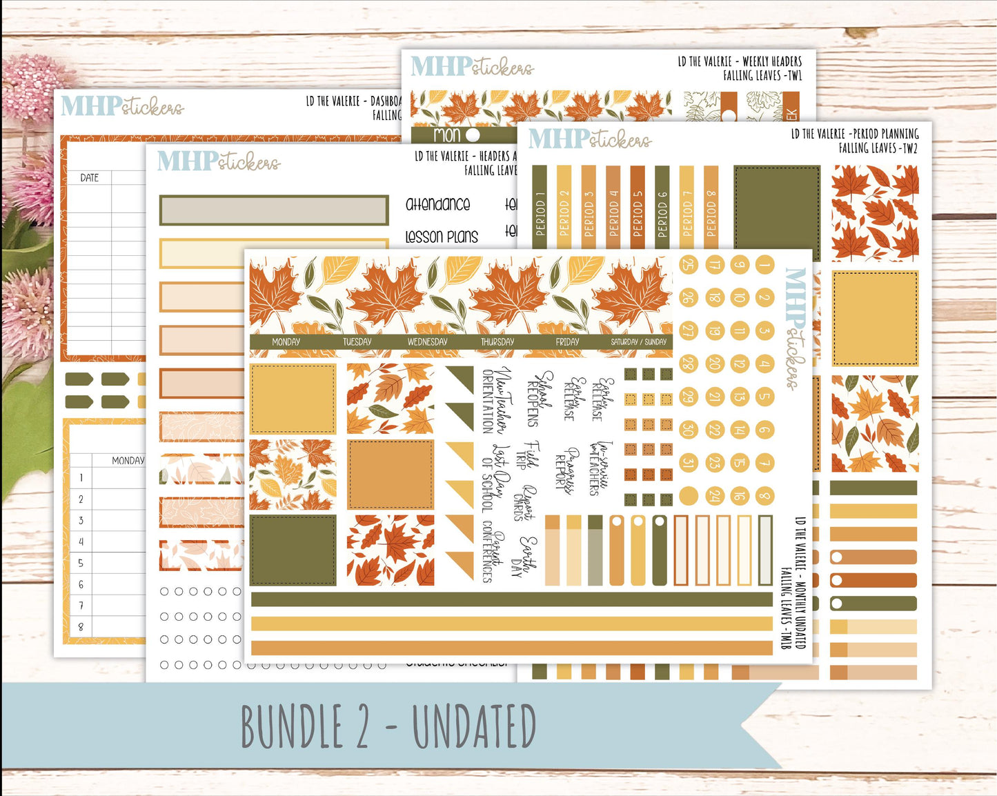 NOVEMBER Stickers for The Valerie Laurel Denise Planner "Falling Leaves" || TC