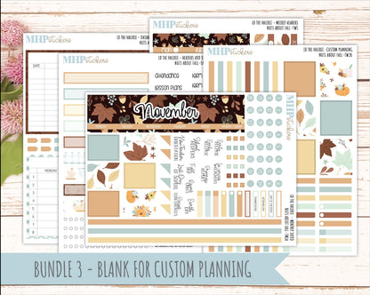 NOVEMBER Stickers for The Valerie Laurel Denise Planner "Nuts About Fall" || TC