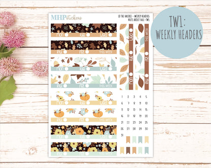 NOVEMBER Stickers for The Valerie Laurel Denise Planner "Nuts About Fall" || TC