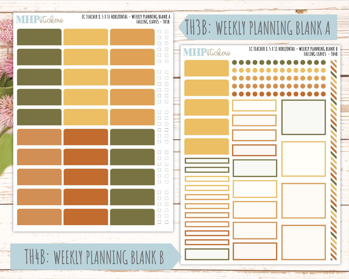 NOVEMBER Stickers for EC Teacher Lesson Planner - Horizontal Layout. 2026 Collection "Falling Leaves" || ECTH
