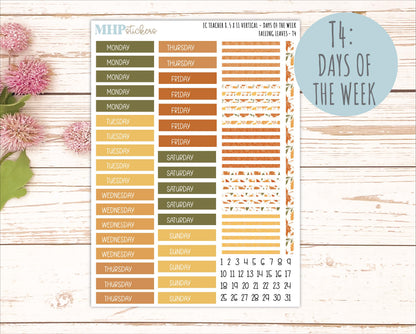 NOVEMBER Stickers for EC Teacher Lesson Planner - Vertical Layout. 2026 Collection "Falling Leaves" || ECTV