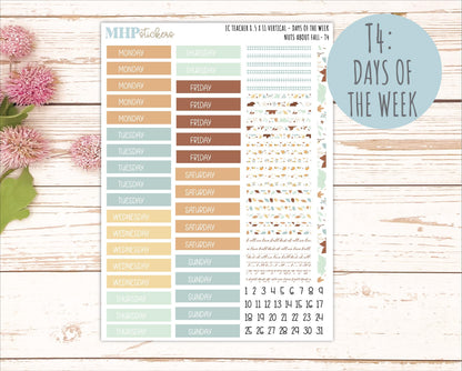 NOVEMBER Stickers for EC Teacher Lesson Planner - Vertical Layout. 2026 Collection "Nuts About Fall" || ECTV