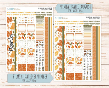 NOVEMBER 2026 Stickers for the Large Scout, Large Claire, and Large Luna Laurel Denise Planners "Falling Leaves" || PT