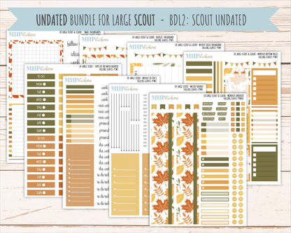 NOVEMBER 2026 Stickers for the Large Scout, Large Claire, and Large Luna Laurel Denise Planners "Falling Leaves" || PT