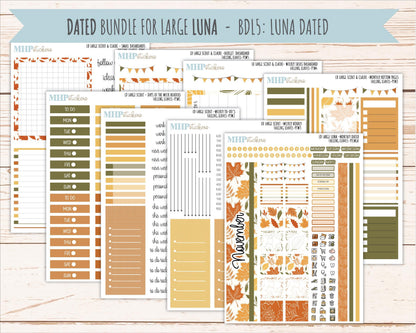 NOVEMBER 2026 Stickers for the Large Scout, Large Claire, and Large Luna Laurel Denise Planners "Falling Leaves" || PT