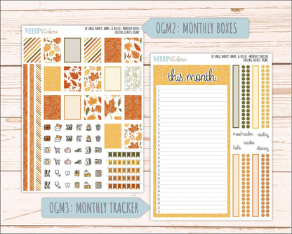 NOVEMBER 2026 Stickers for Large Nancy, Anne, & Billie Planners. Laurel Denise Planners. "Falling Leaves" || OG