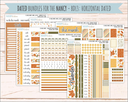 NOVEMBER 2026 Stickers for Large Nancy, Anne, & Billie Planners. Laurel Denise Planners. "Falling Leaves" || OG