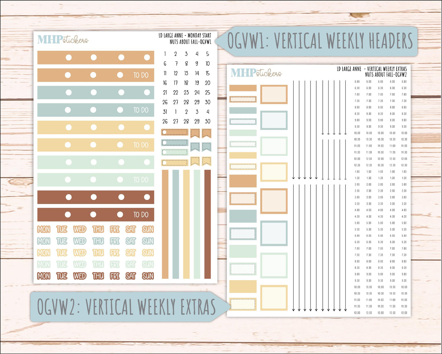 NOVEMBER 2026 Stickers for Large Nancy, Anne, & Billie Planners. Laurel Denise Planners. "Nuts About Fall" || OG