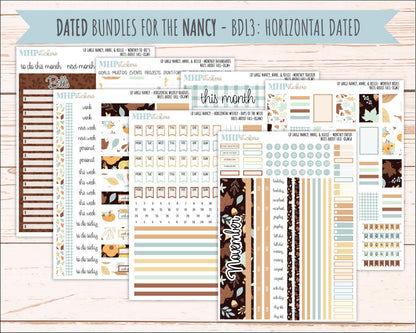 NOVEMBER 2026 Stickers for Large Nancy, Anne, & Billie Planners. Laurel Denise Planners. "Nuts About Fall" || OG