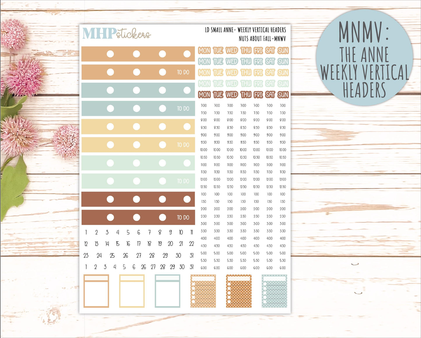 NOVEMBER 2026 Stickers for Small Nancy & Anne Laurel Denise Planners "Nuts About Fall" || MN