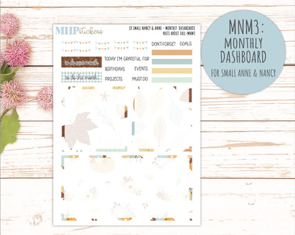 NOVEMBER 2026 Stickers for Small Nancy & Anne Laurel Denise Planners "Nuts About Fall" || MN