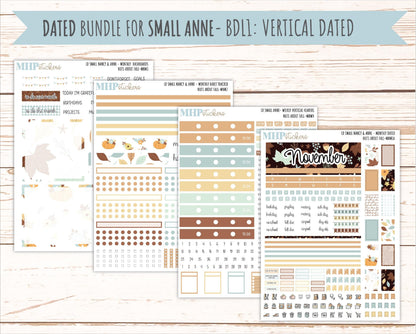NOVEMBER 2026 Stickers for Small Nancy & Anne Laurel Denise Planners "Nuts About Fall" || MN