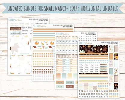 NOVEMBER 2026 Stickers for Small Nancy & Anne Laurel Denise Planners "Nuts About Fall" || MN