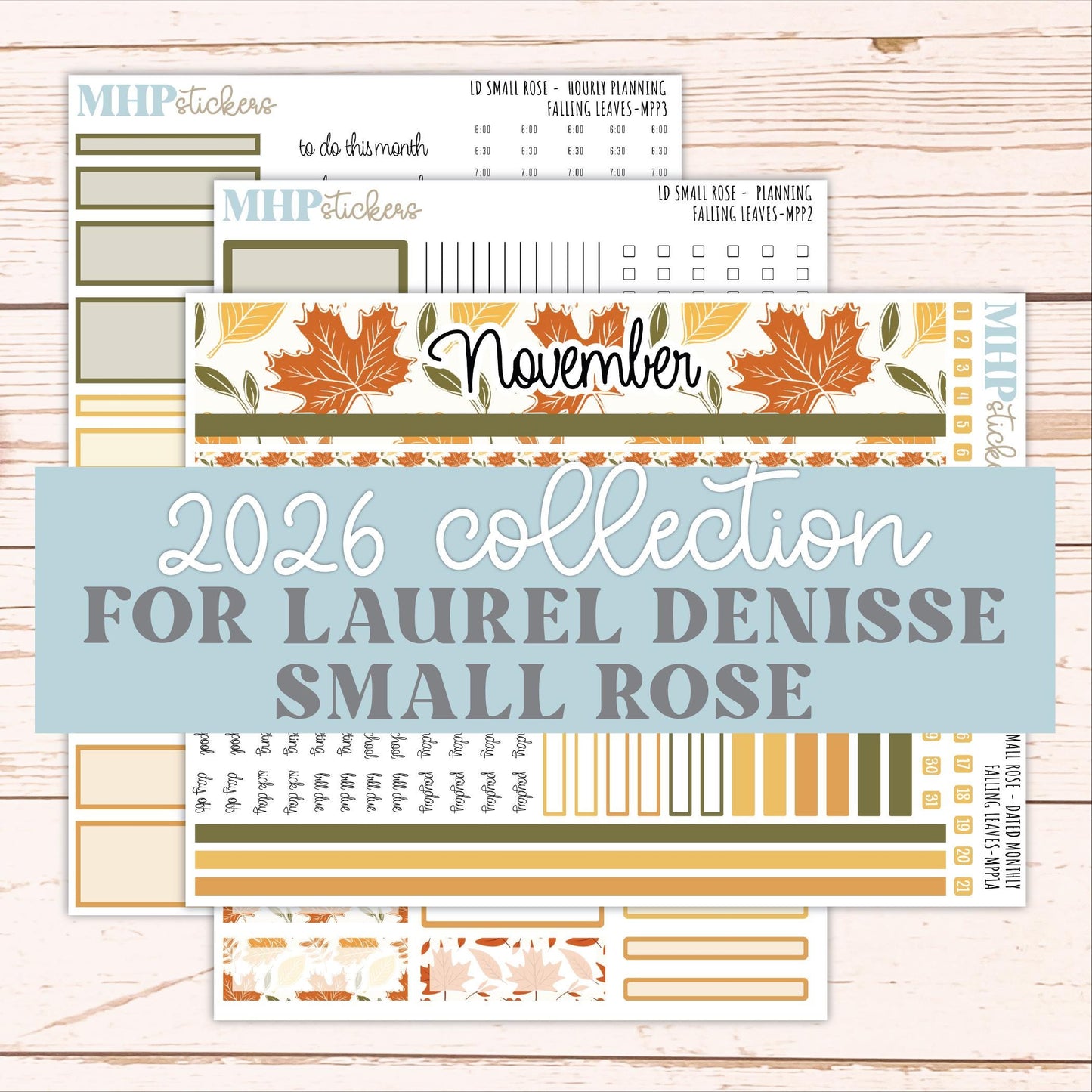 NOVEMBER 2026 Stickers for The Small Rose Laurel Denise Planner. "Falling Leaves" || MPP