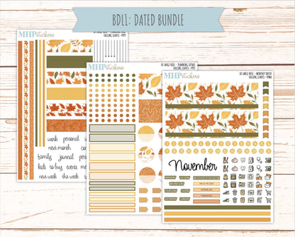 NOVEMBER 2026 Stickers for the Large Rose Laurel Denise Planner. "Falling Leaves" || PP