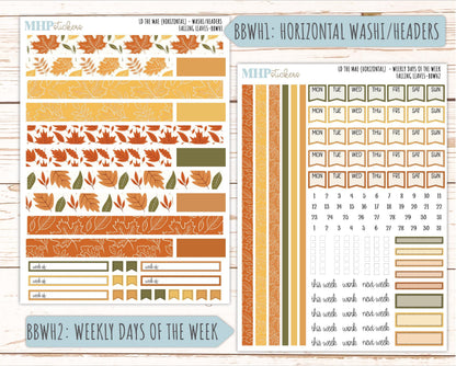 NOVEMBER 2026 Stickers for the Mae & Kristy Laurel Denise Planners "Falling Leaves" || BB