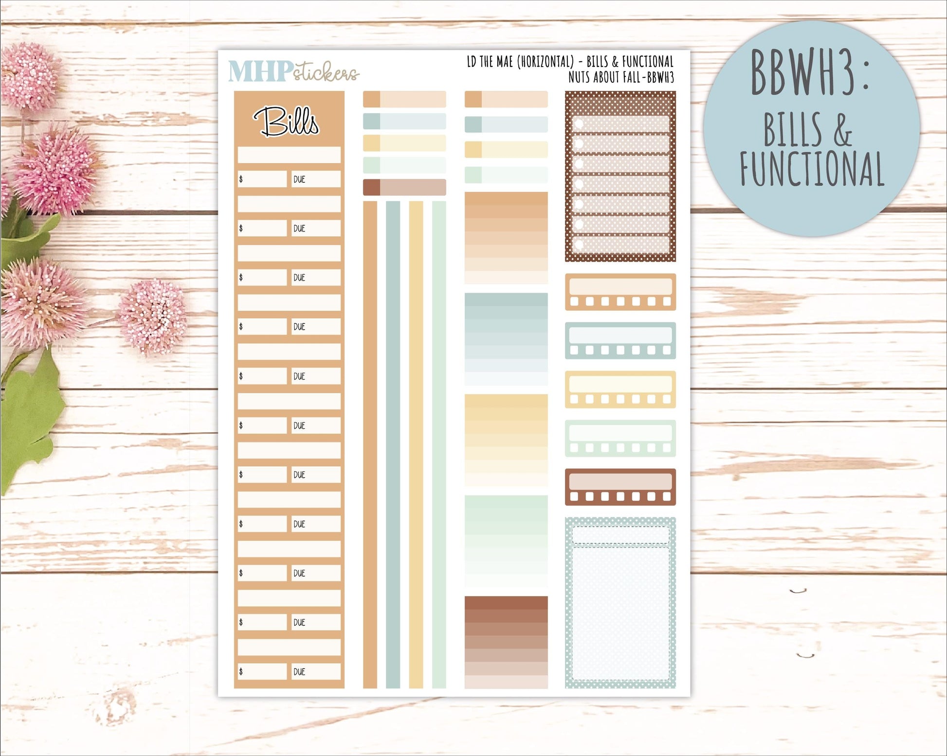 NOVEMBER 2026 Stickers for the Mae & Kristy Laurel Denise Planners "Nuts About Fall" || BB