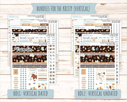NOVEMBER 2026 Stickers for the Mae & Kristy Laurel Denise Planners "Nuts About Fall" || BB