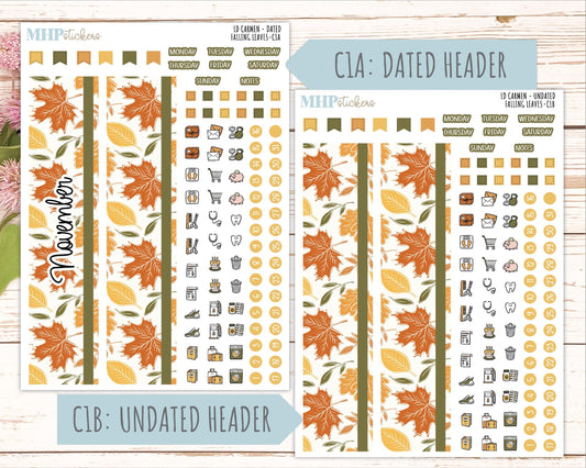 NOVEMBER 2026 Stickers for The Carmen Laurel Denise Planner "Falling Leaves" || C