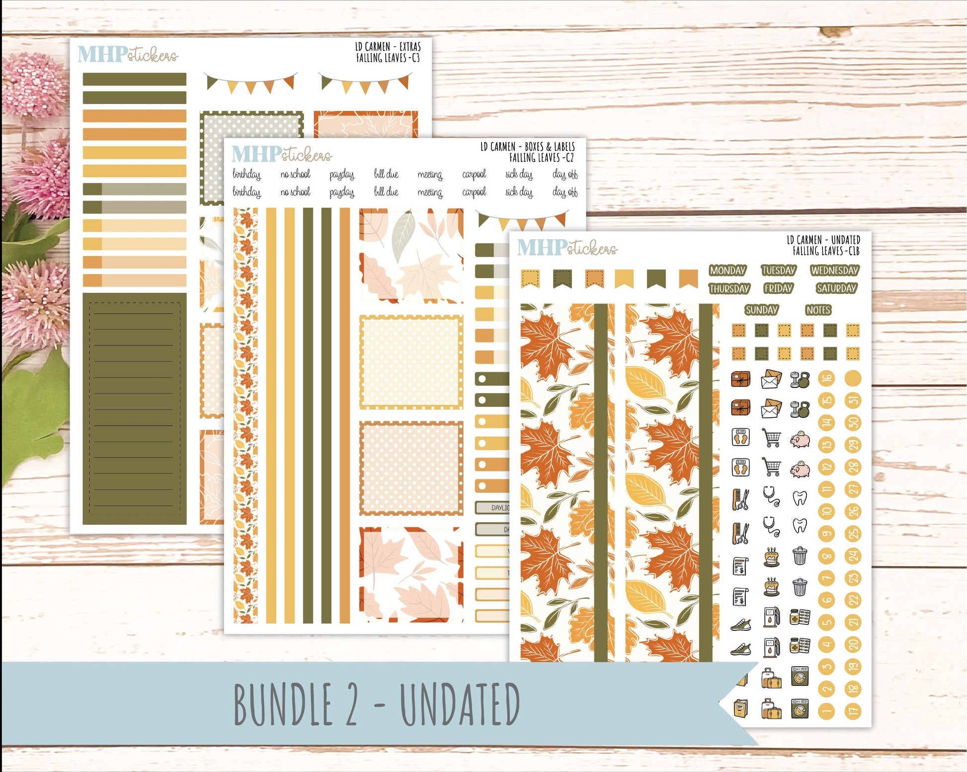 NOVEMBER 2026 Stickers for The Carmen Laurel Denise Planner "Falling Leaves" || C