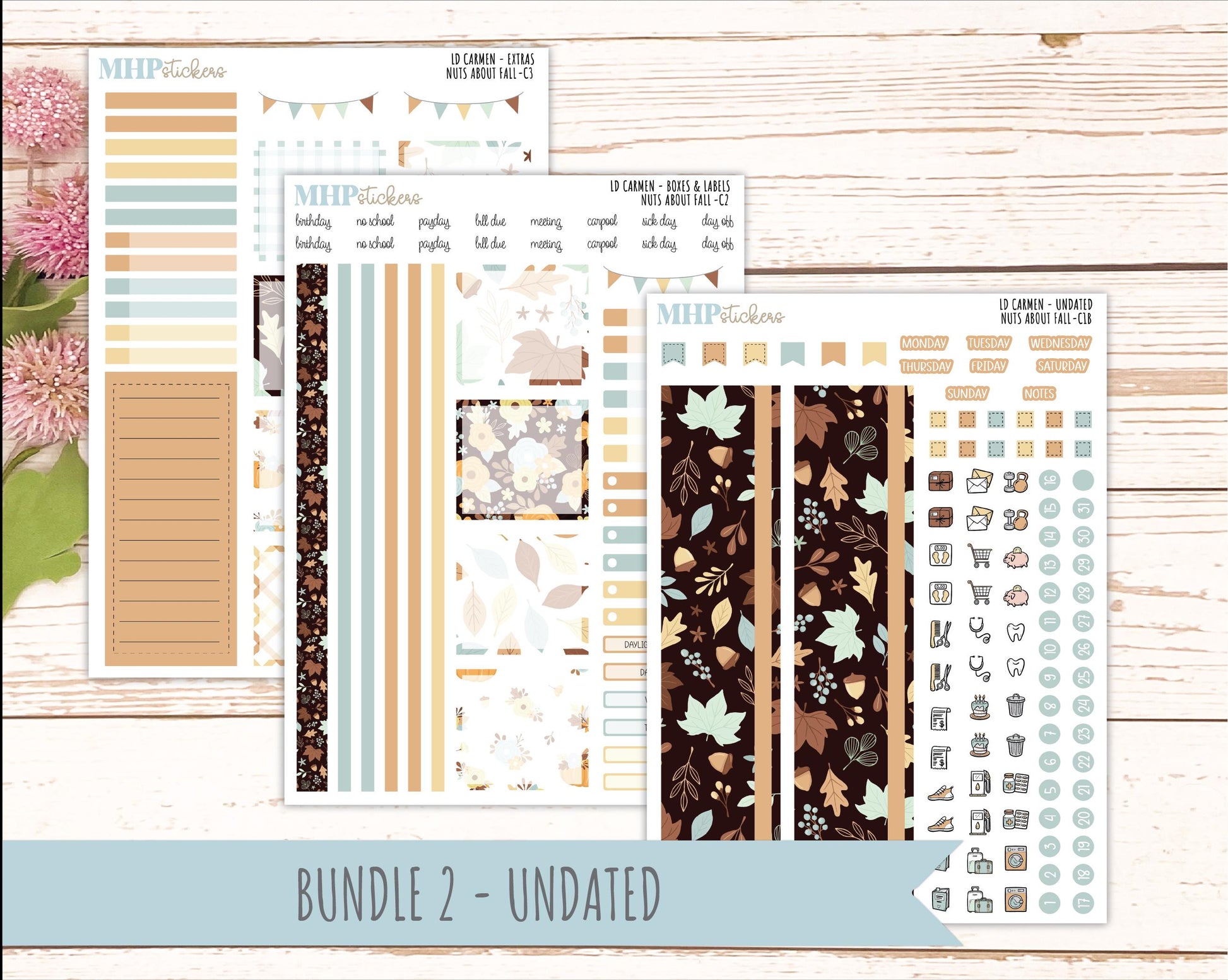 NOVEMBER 2026 Stickers for The Carmen Laurel Denise Planner "Nuts About Fall" || C