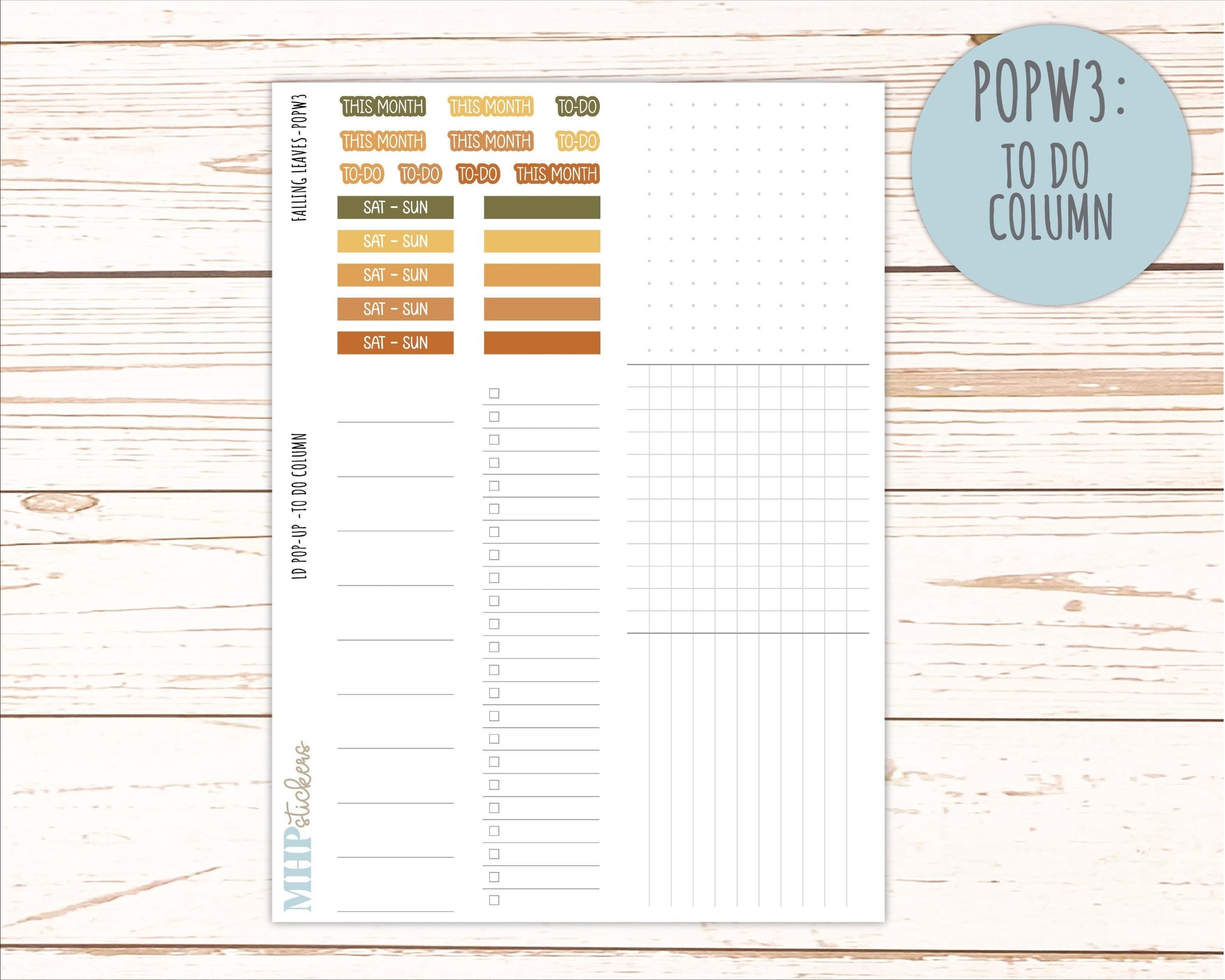 NOVEMBER 2026 Stickers for The Jo, Laurel Denise Planner "Falling Leaves" || POP