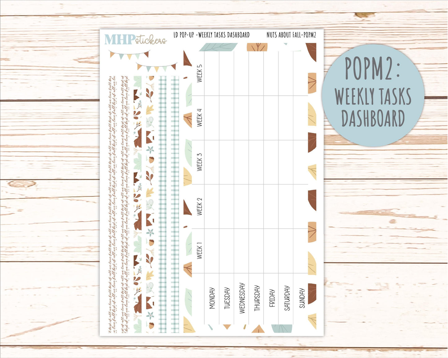 NOVEMBER 2026 Stickers for The Jo, Laurel Denise Planner "Nuts About Fall" || POP