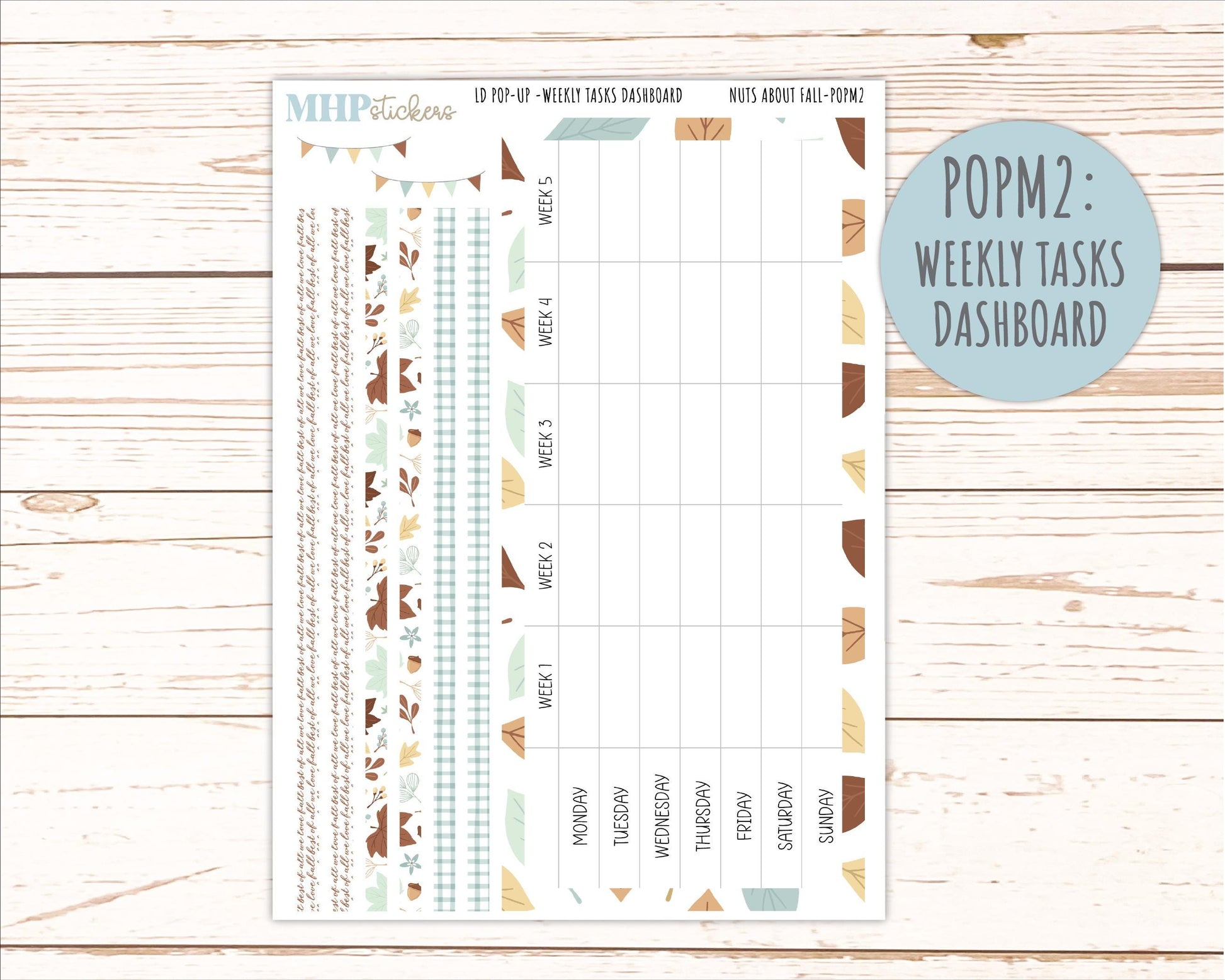 NOVEMBER 2026 Stickers for The Jo, Laurel Denise Planner "Nuts About Fall" || POP