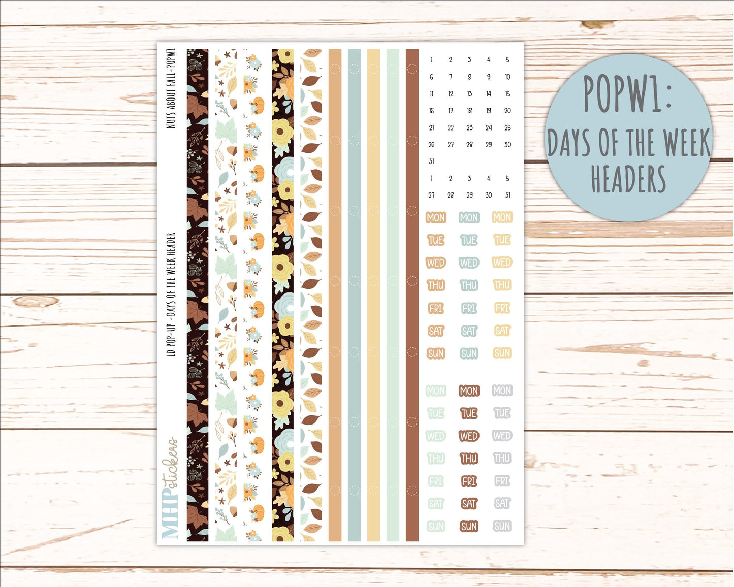 NOVEMBER 2026 Stickers for The Jo, Laurel Denise Planner "Nuts About Fall" || POP