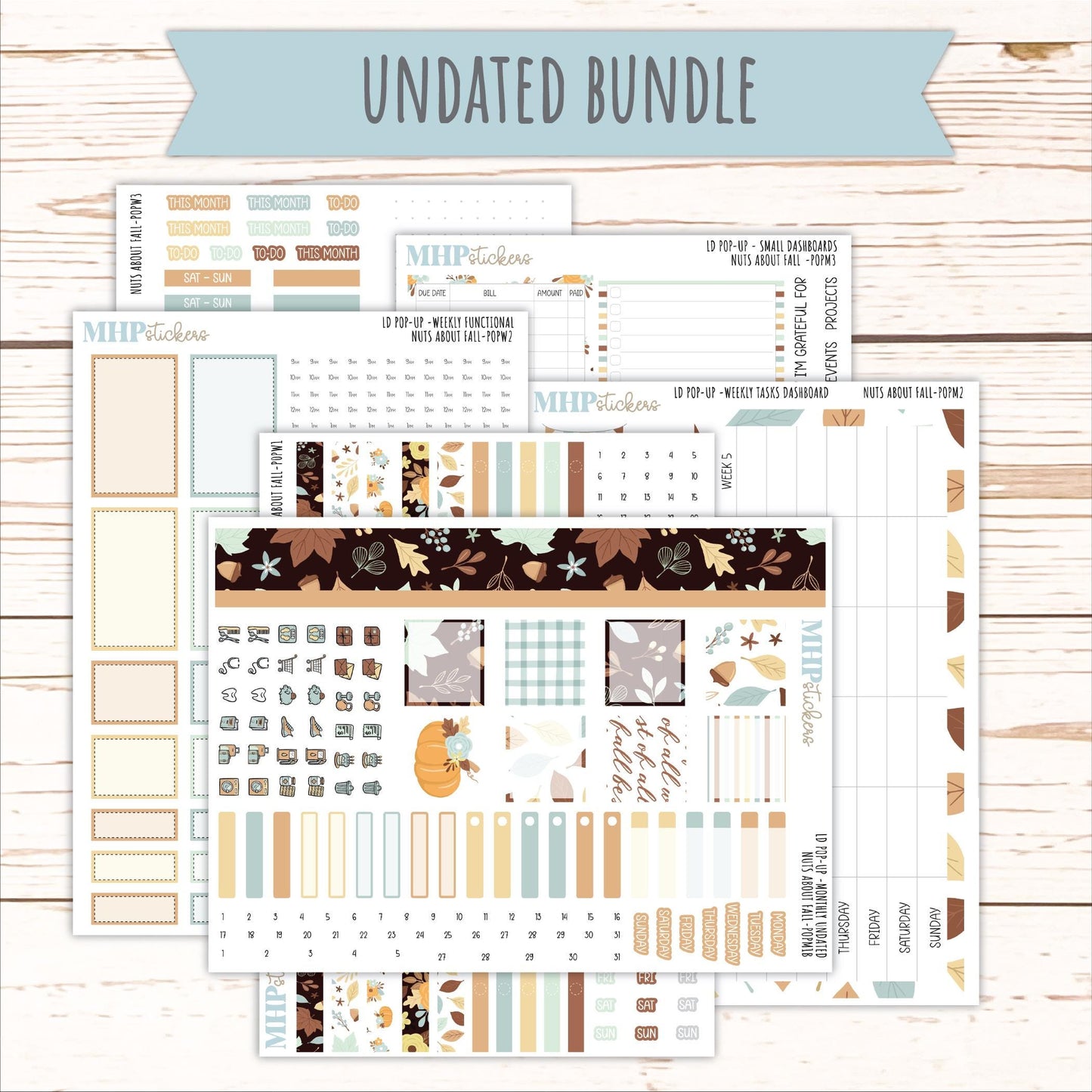 NOVEMBER 2026 Stickers for The Jo, Laurel Denise Planner "Nuts About Fall" || POP