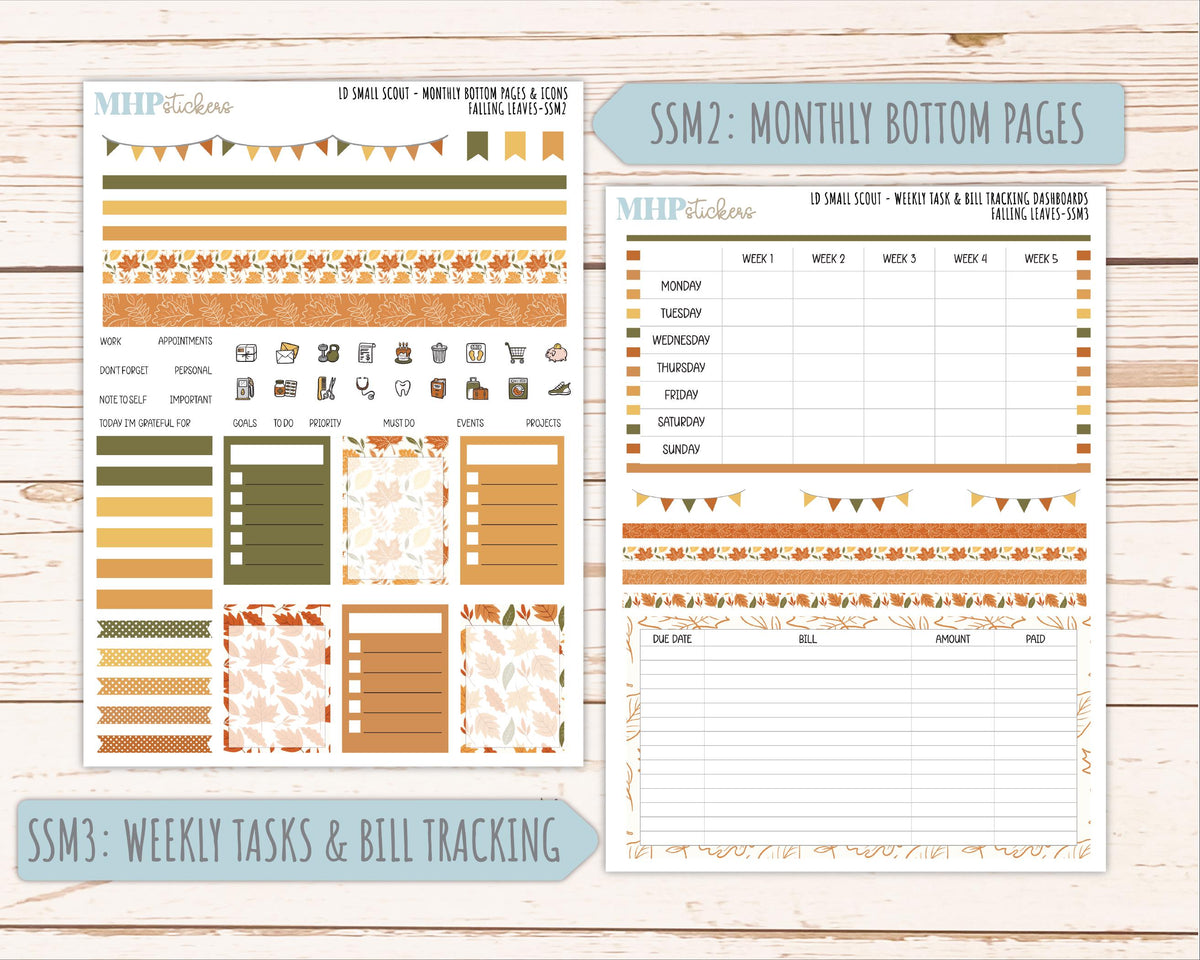 NOVEMBER 2026 Stickers for the Small Scout Planner. For Laurel Denise Planners. "Falling Leaves" || SS